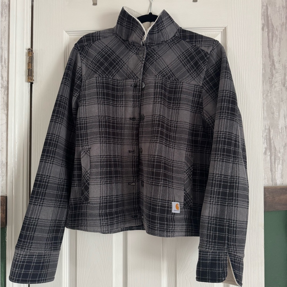 Carhartt Black and Gray Plaid Jacket